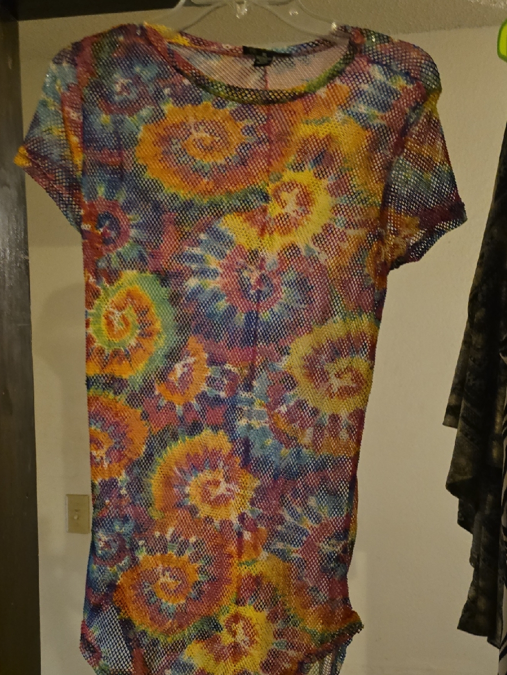 Love Multicolor Mesh Top/Swim COVER in Rainbow Hues